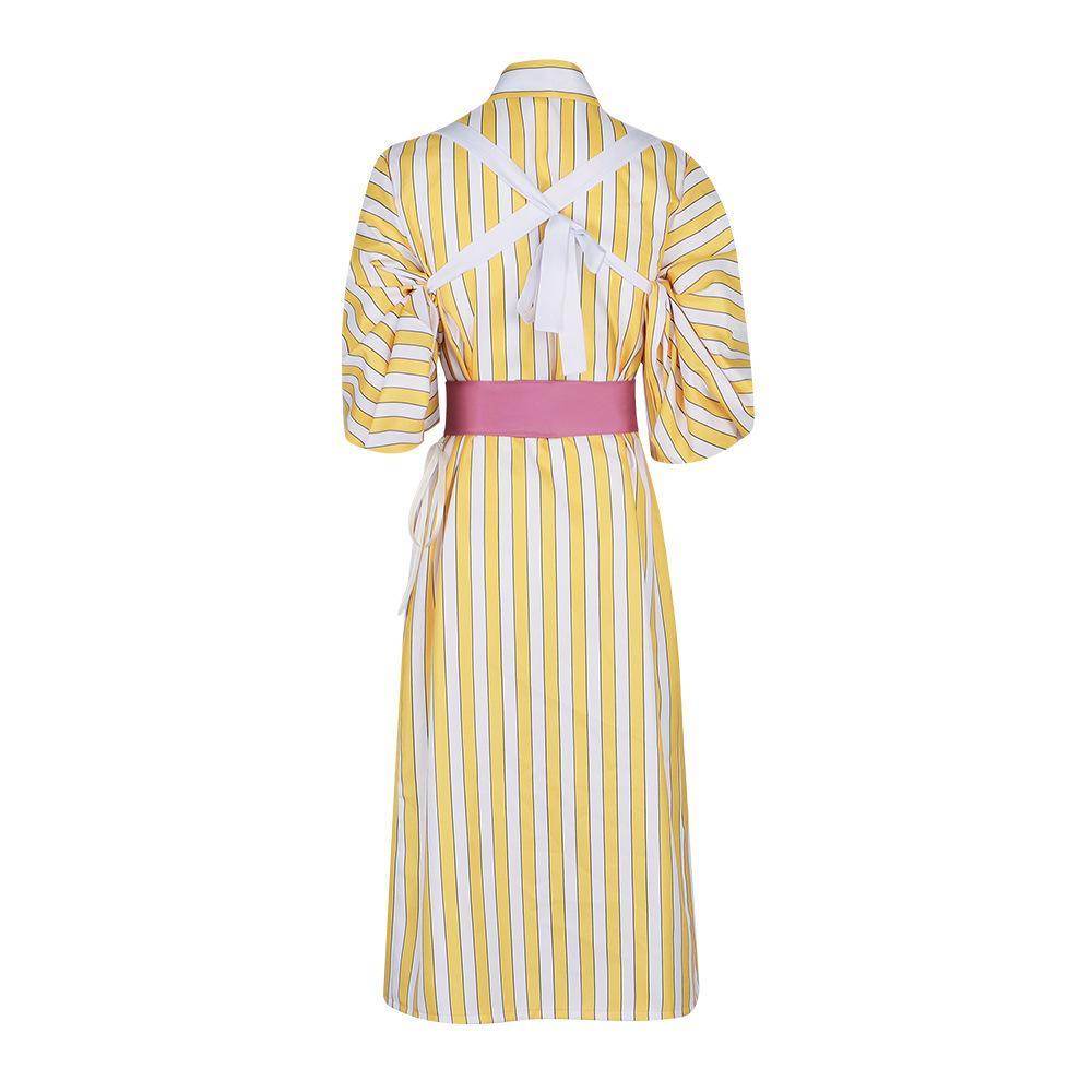One Piece Wano Country Sanji Yellow striped kimono Costume Party Carnival Cosplay Full Set - Ecosfun