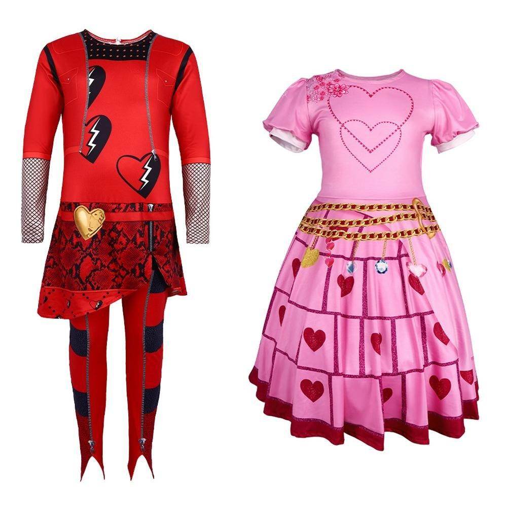 Red from Descendants 4 Queen Of Hearts Costume Jumpsuit For Kids - Ecosfun