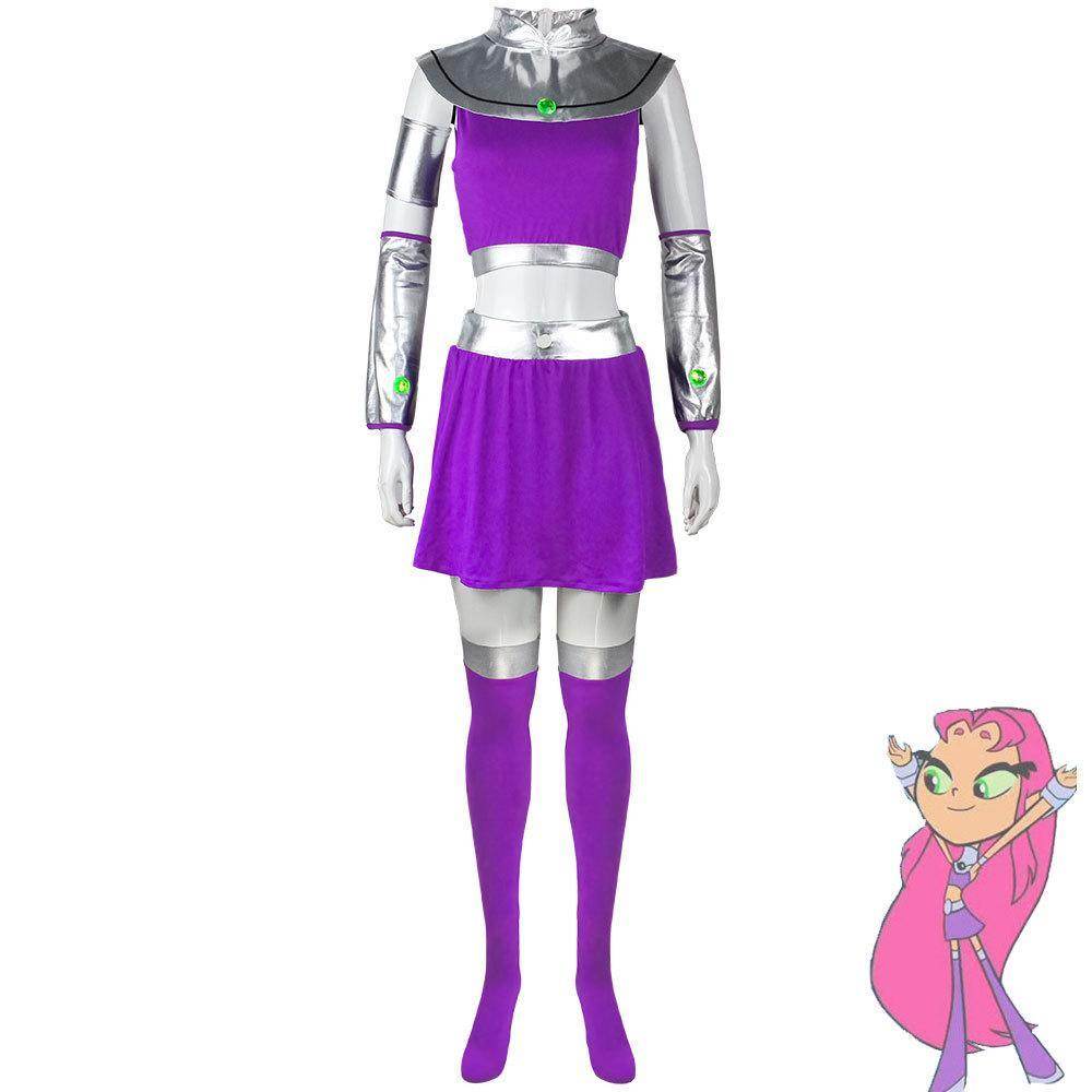Starfire Costume Teen Titans Cosplay Halloween - Ecosfun