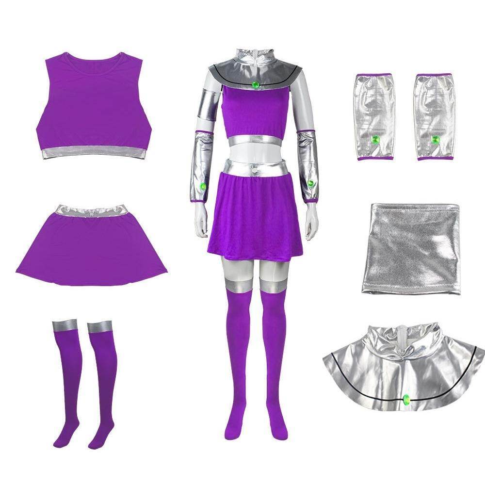 Starfire Costume Teen Titans Cosplay Halloween - Ecosfun