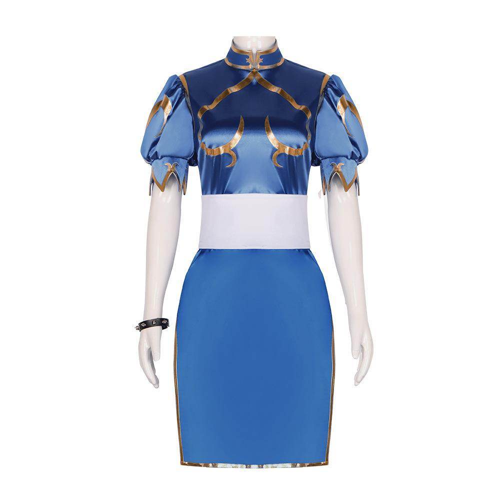 Street Fighter Chun Li Cheongsam Cosplay Costume Outfits Halloween Carnival Suit - Ecosfun