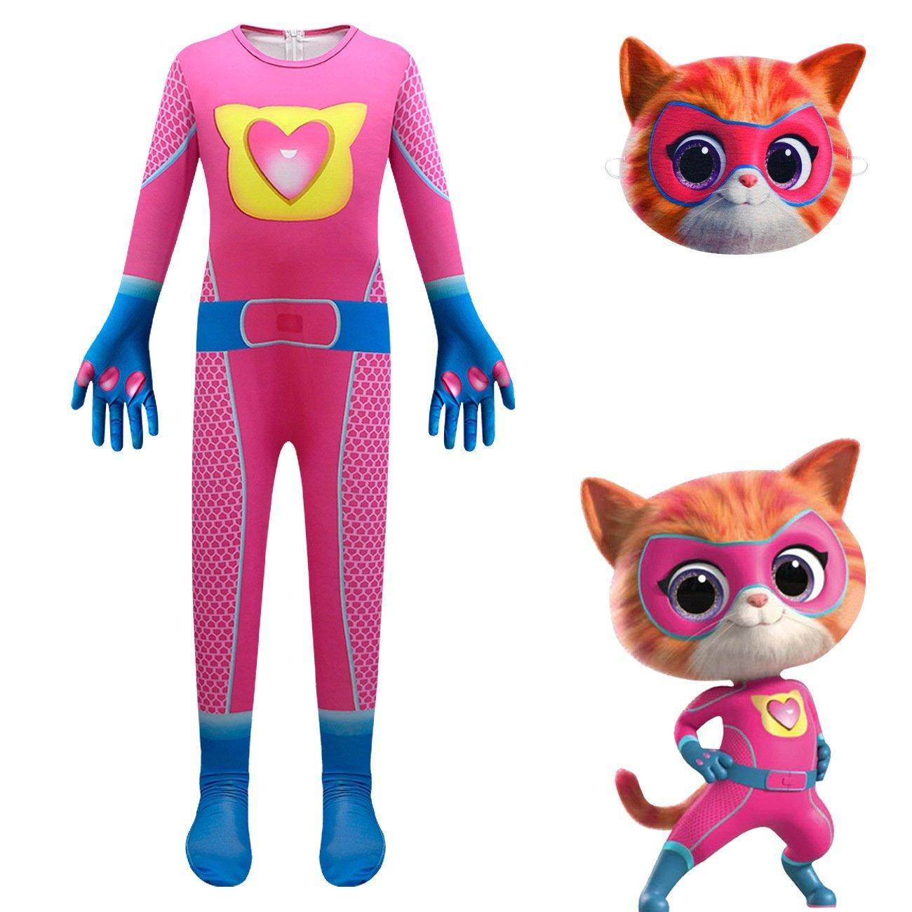Super Cute Kitties Jumpsuits Cosplay costume With Mask For Kids - Ecosfun