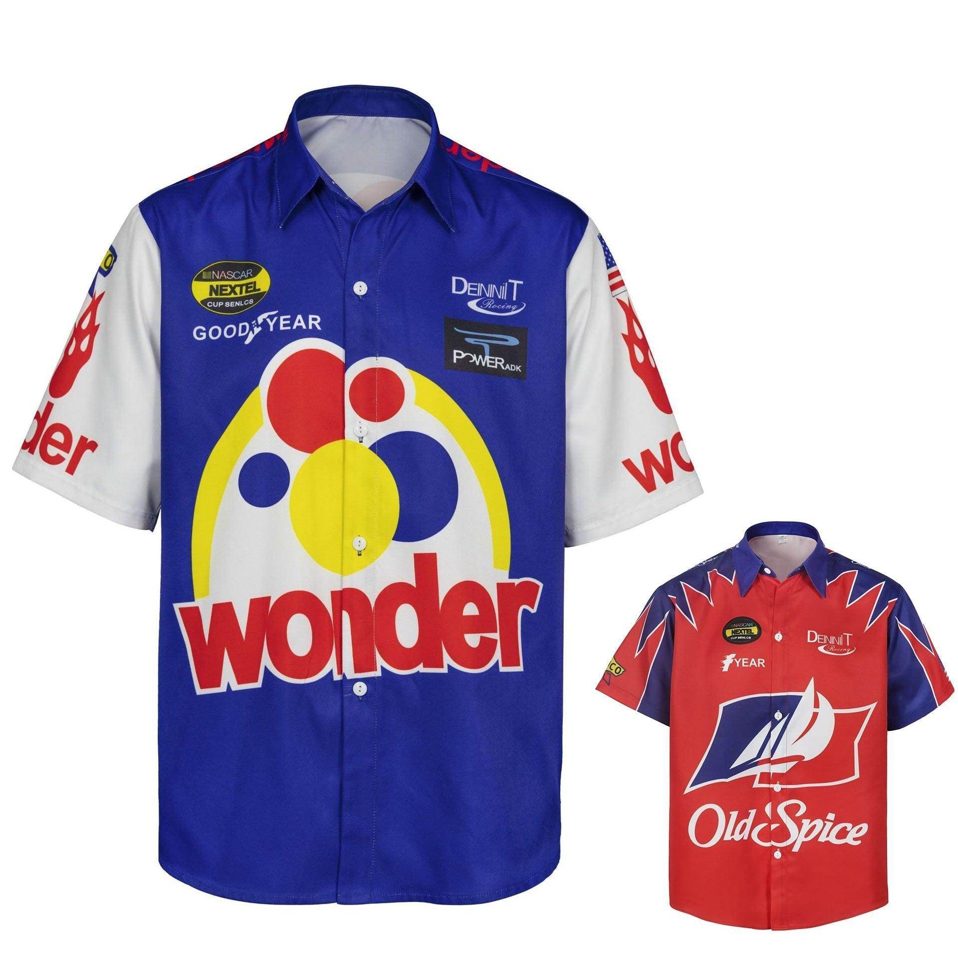 Talladega Nights Ricky Bobby Racing Shirt and Hat Set Men's Short Sleeve Casual Costume - Ecosfun