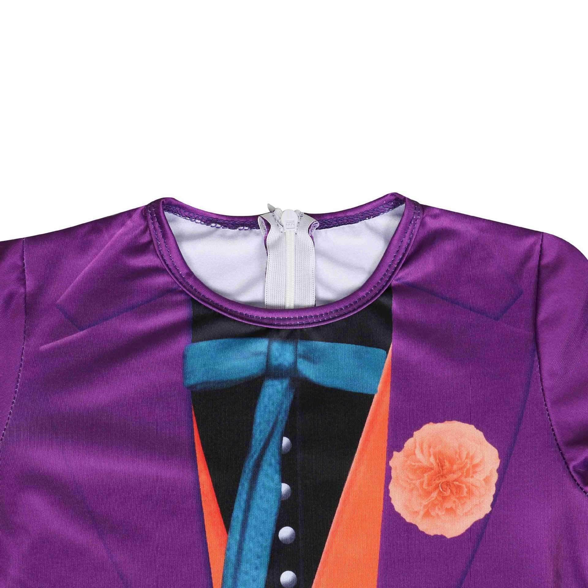 The Dark Knight Joker Cosplay Costume Halloween Jumpsuit Kids Bodysuit - Ecosfun