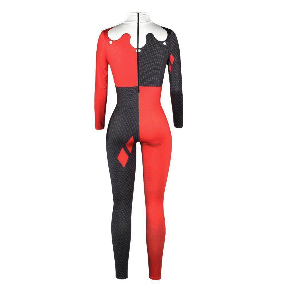 Women Adult Halloween Digital Printed Clown Costume Jumpsuit - Ecosfun