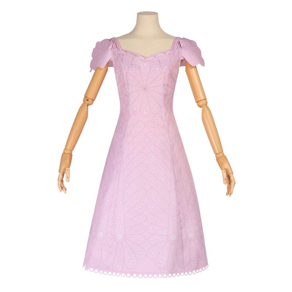 Wicked Glinda Women Pink Short Dress Outfit Carnival Cosplay Costume - Ecosfun