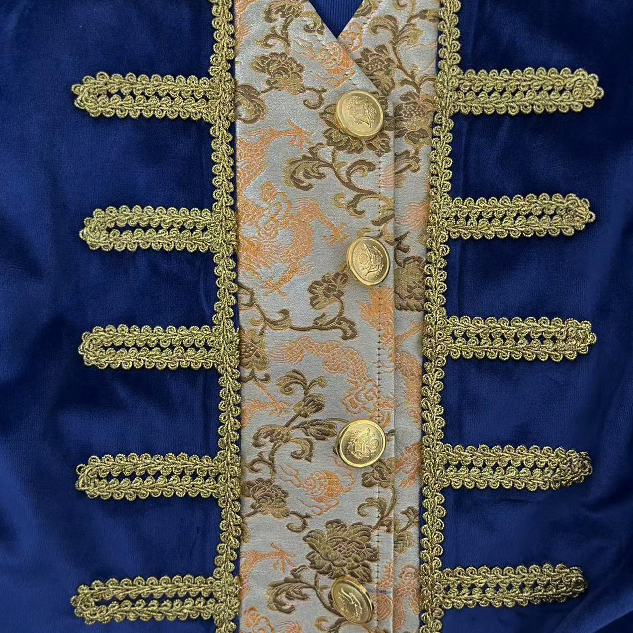 Men's Blue Beauty and the Beast Prince Costume Medieval Tailcoat Gothic Frock Coat