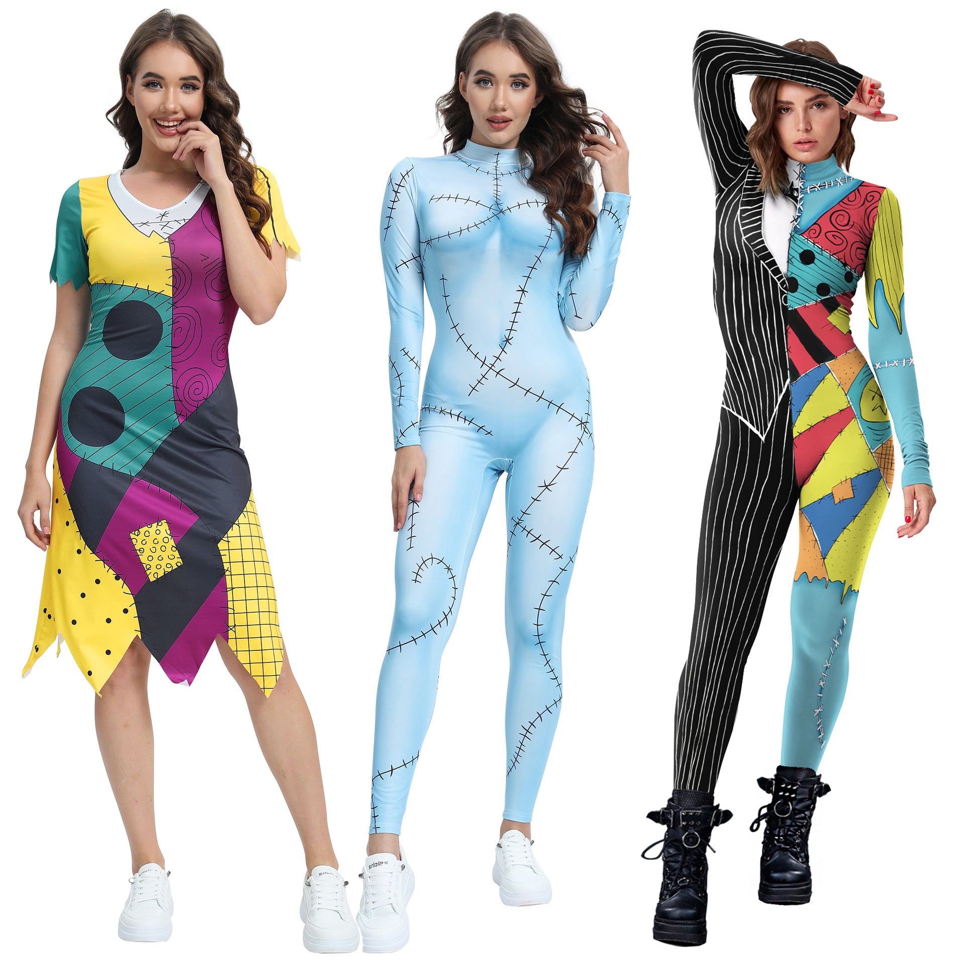Halloween-Kostüm Weihnachts-Albtraum Cosplay Sally Overall Kleid