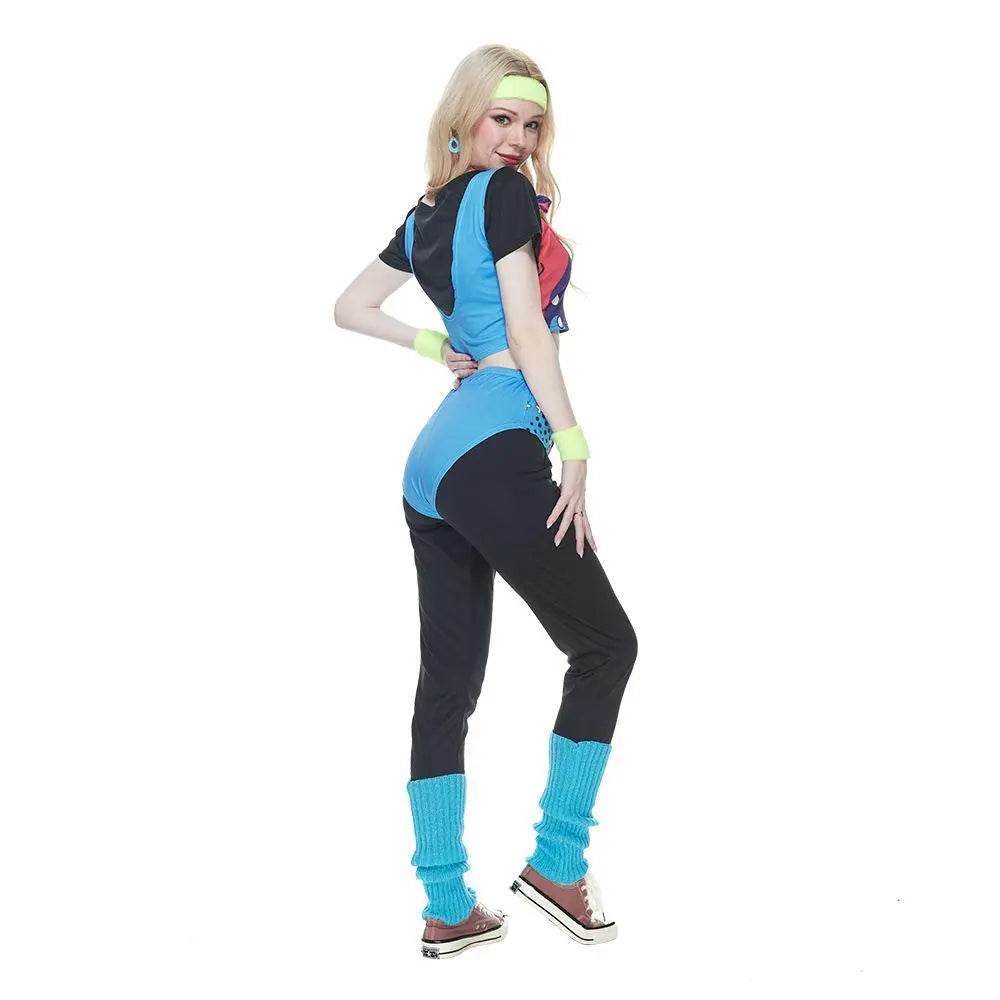 80s Retro Disco Hip Hop Sports Suit Fancy Dress Halloween Costume Dance Outfit - Ecosfun