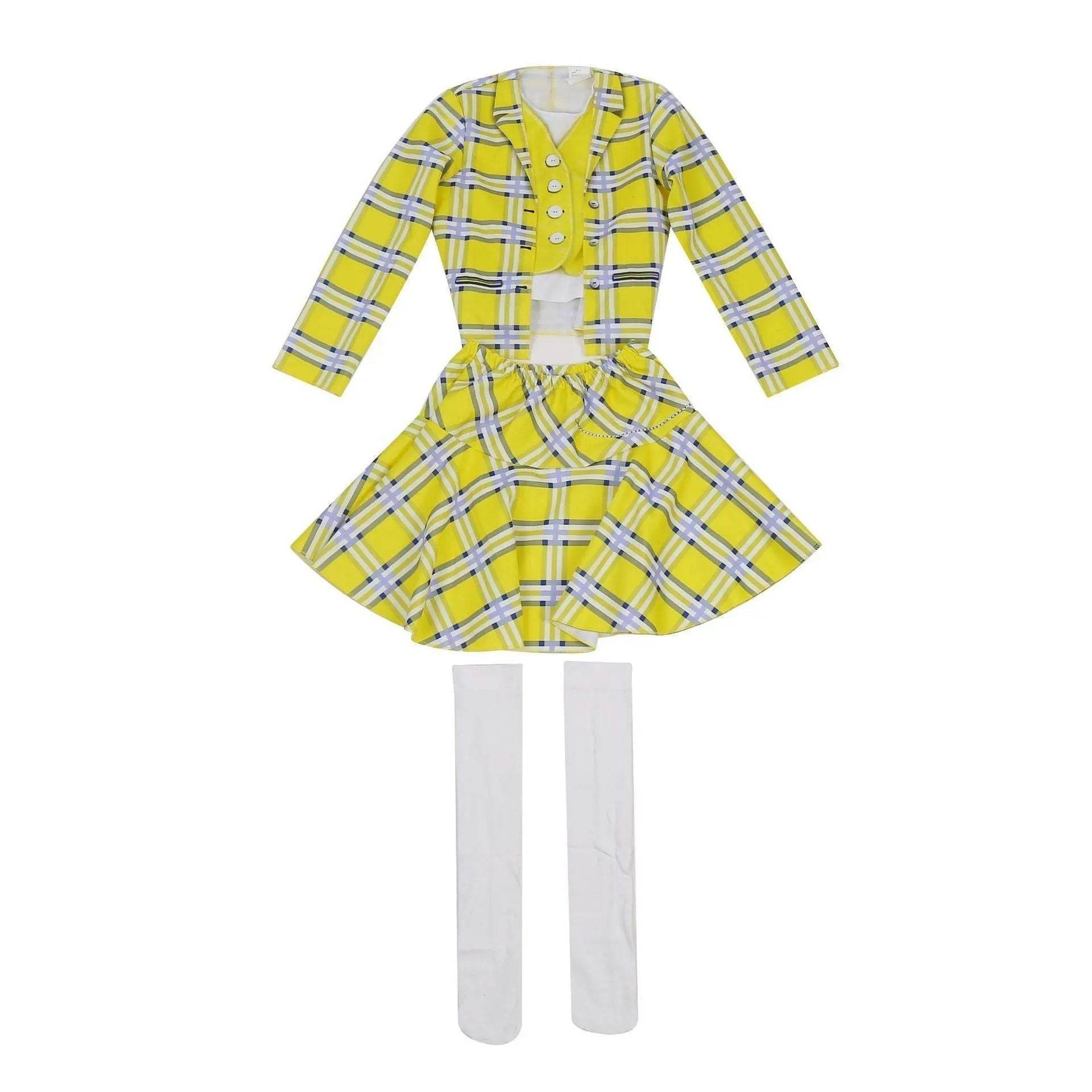 Clueless Cher Horowitz Girl Cosplay Costume School Uniform Suit Fancy Dress Halloween Outfit - Pajamasbuy