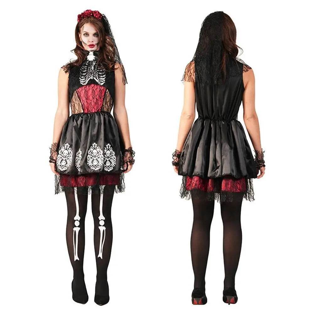 Fever Day of the Dead Bridal Bride Costume Fancy Dress - Ecosfun