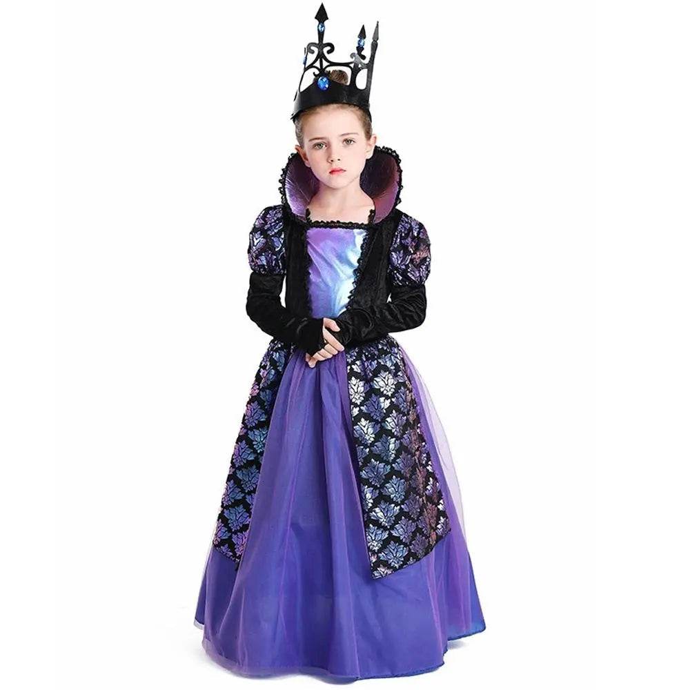 Girl's Twilight-Princess Costume Medieval Purple Court Dress Cosplay Costume - Ecosfun