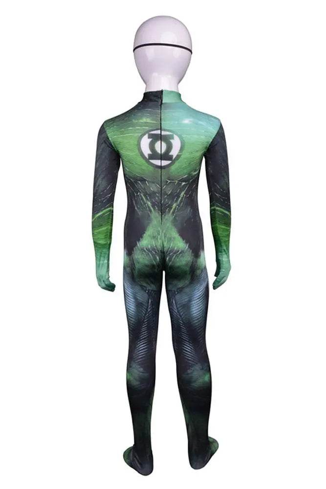 Green Lantern Hal Jordan Muscle Suit Kids Superhero Cosplay Costume - Ecosfun