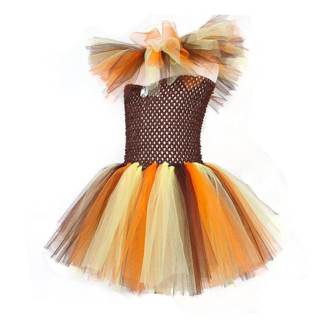 Jungle Safari Tutu Dress Costumes for Girls Halloween Reindeer Tiger Lion Leopard - Ecosfun