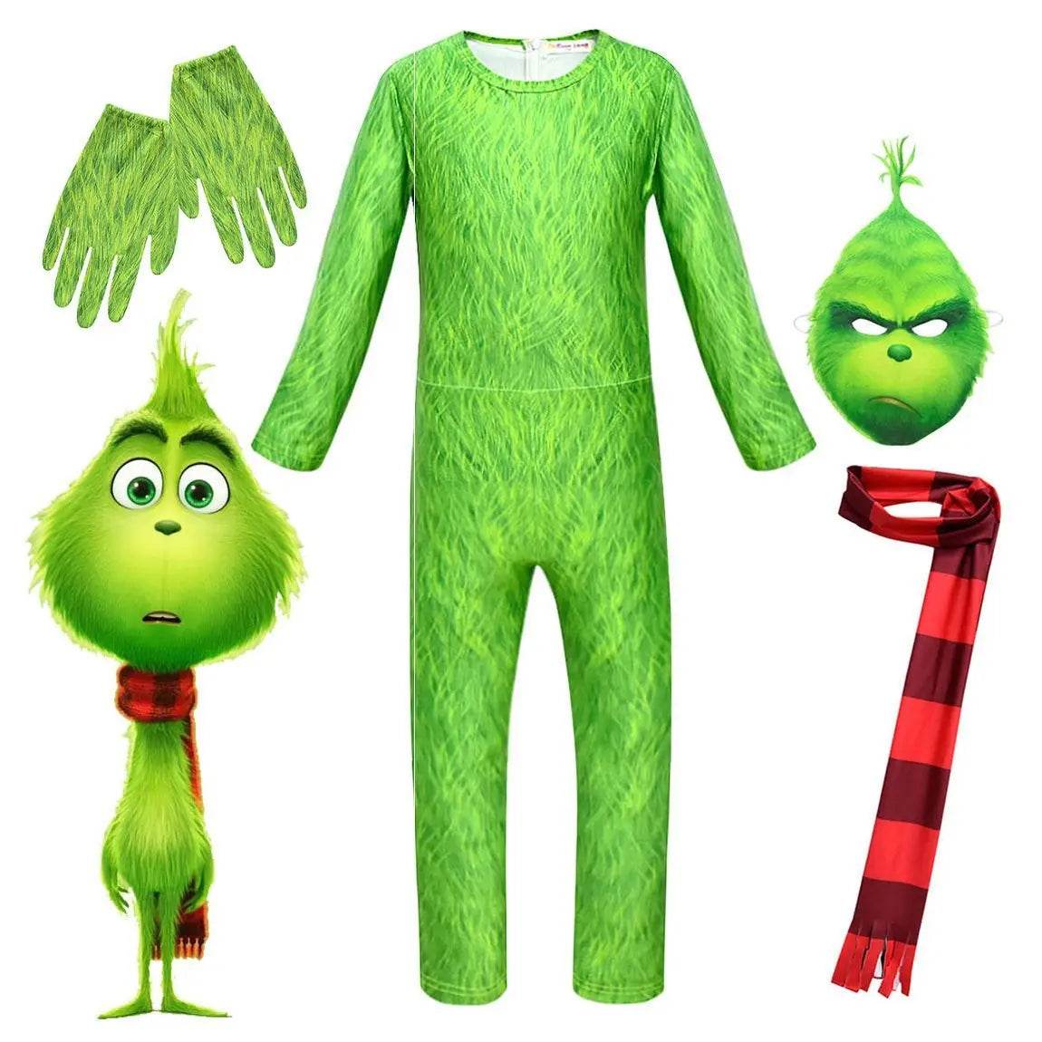Kids The Grinch Christmas Costumes Jumpsuit Sets - Ecosfun