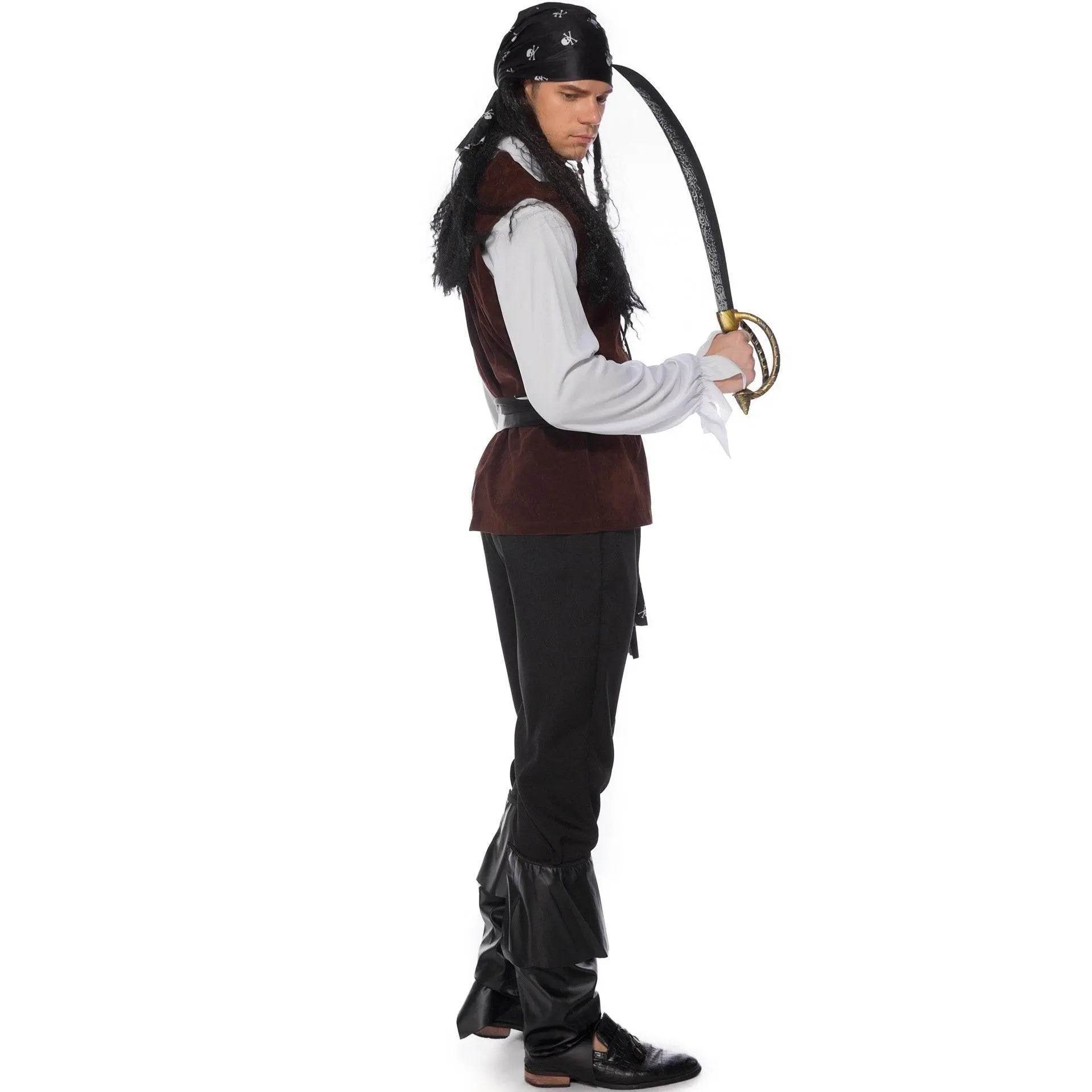 Male Pirate Outfit Vintage Cosplay Costume Carnival Halloween For Mens - Ecosfun