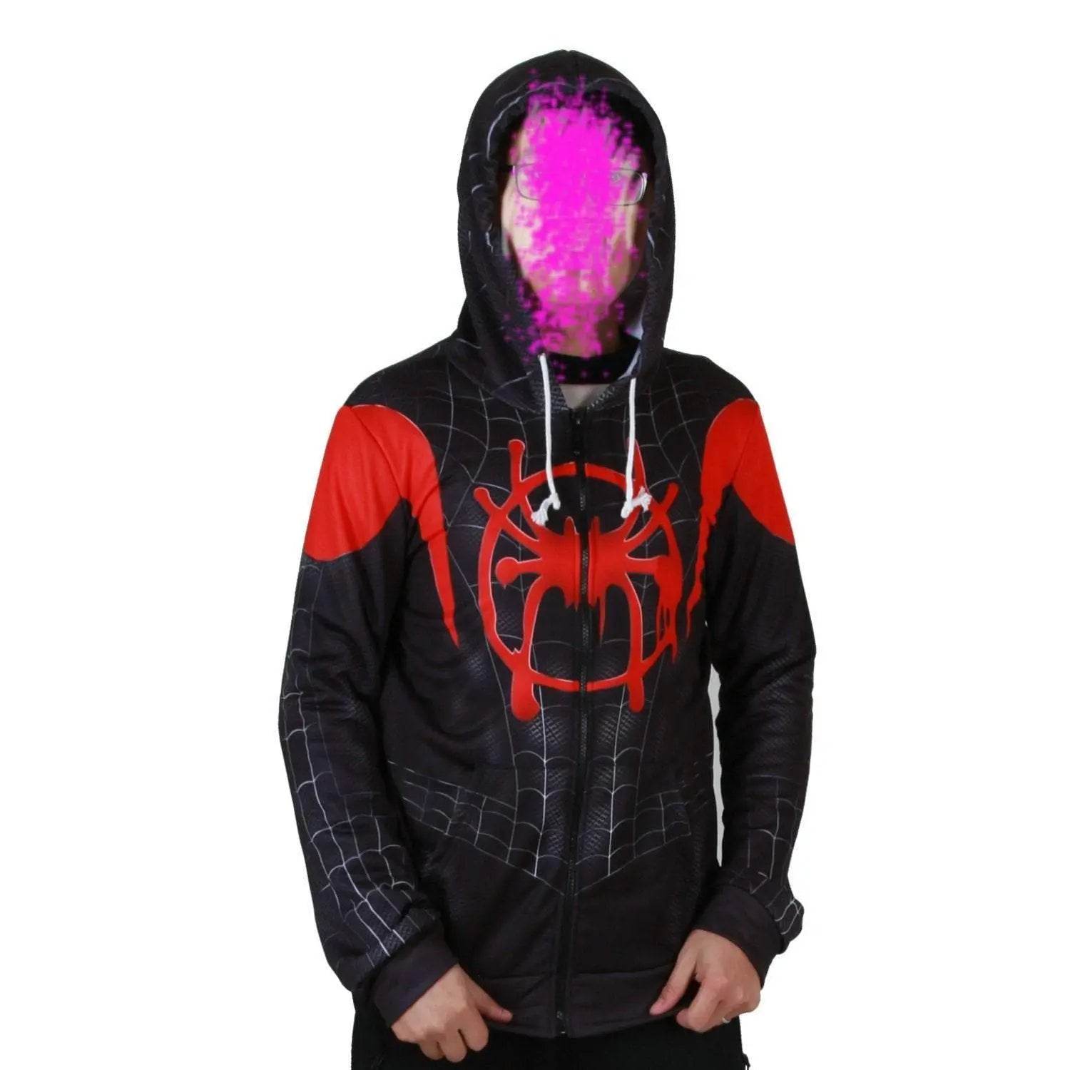 New Age Black Spiderman Miles Hero Cosplay Halloween Costume Sweater - Ecosfun