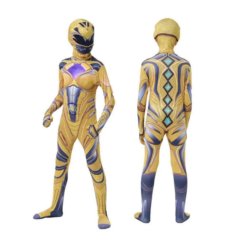 Power Rangers Cosplay Costume Dinosaur Suit Halloween Superhero Jumpsuit Outfit Dress Up For Kids Adult - Ecosfun
