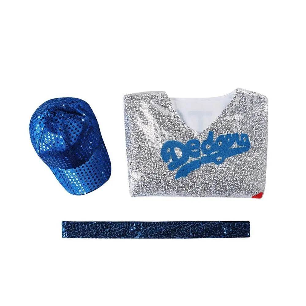 Rocketman Elton John Dodgers Baseball Costume Cosplay Uniform Halloween Carnival Suit - Ecosfun