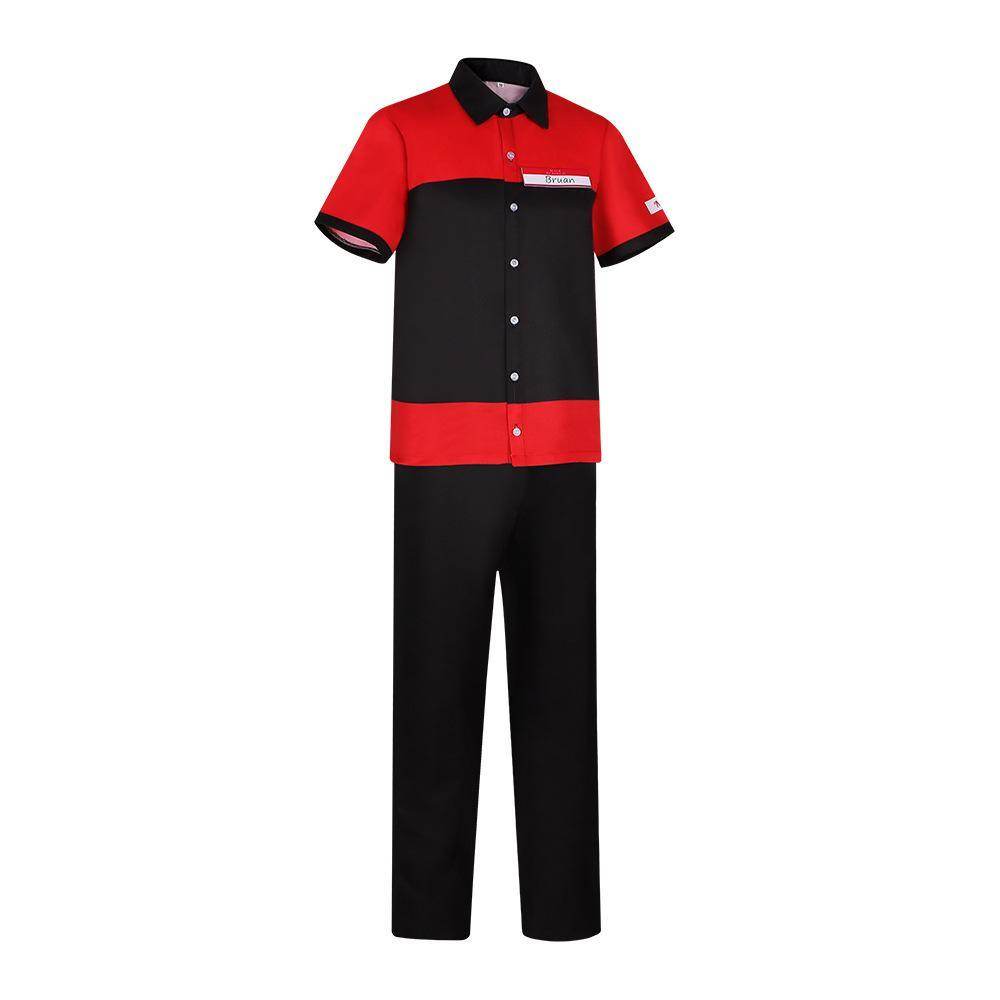 Manny's Burger Shop Clerk Cosplay Costume Bryan Tyler Employee Uniform - Ecosfun