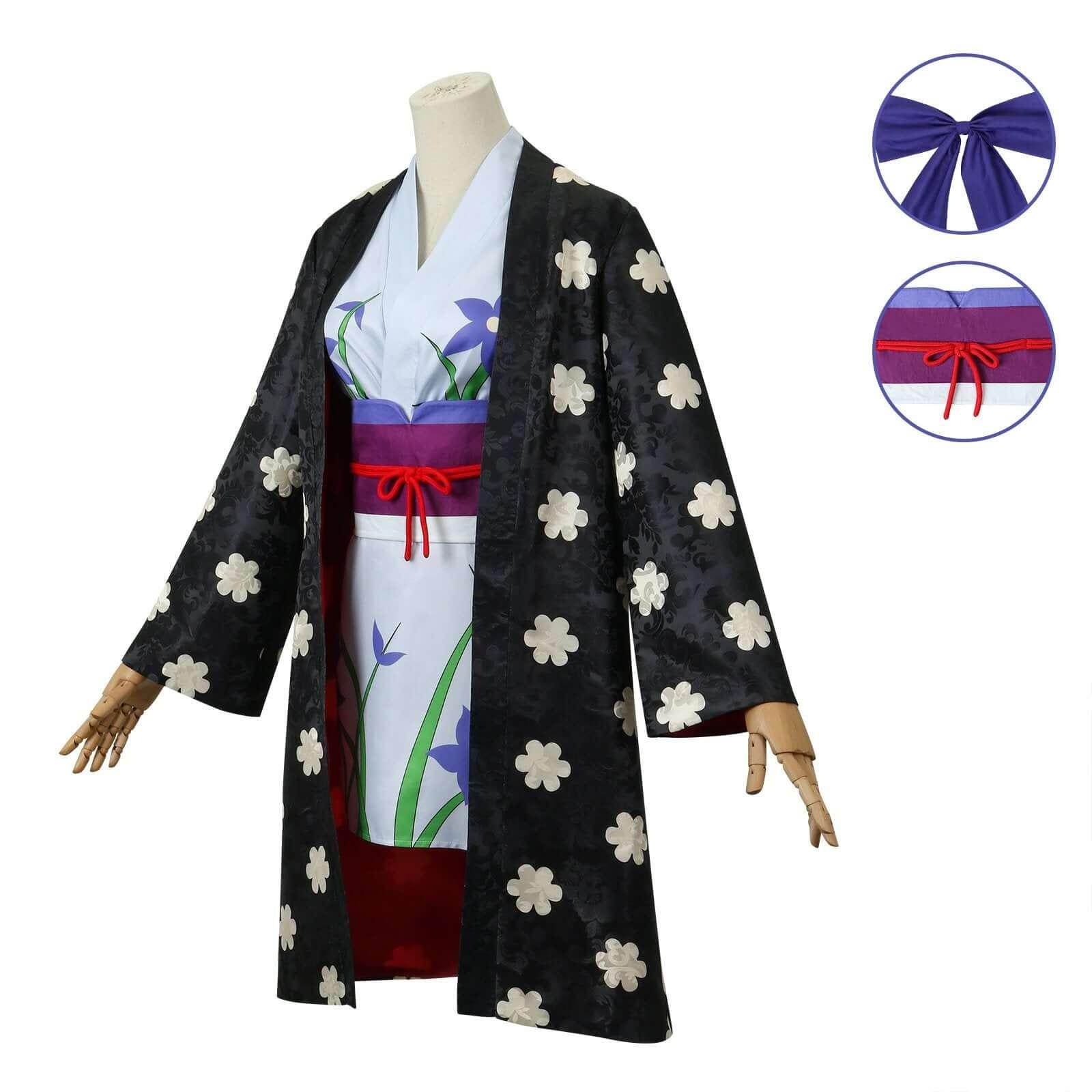 One Piece Nico Robin Costumes Japanese Anime Kimono Robe Fancy cosplay - Ecosfun
