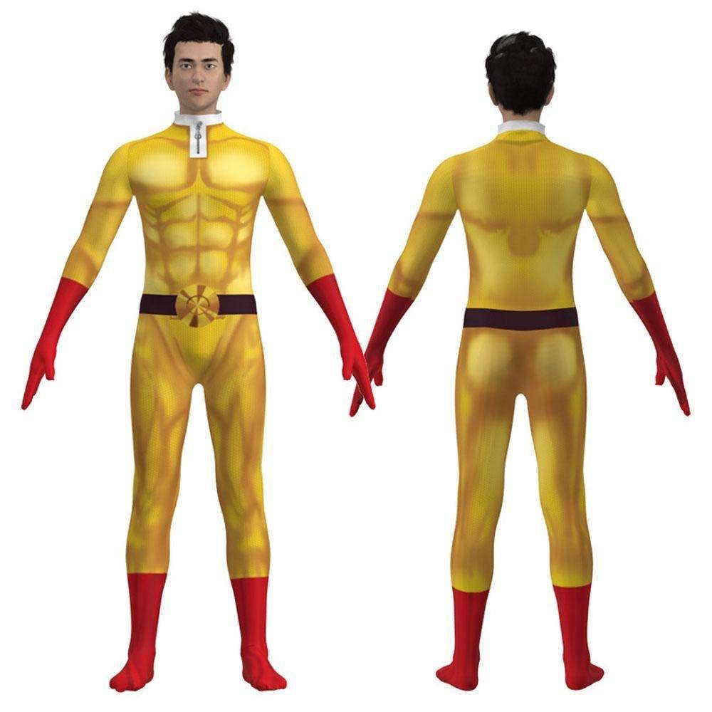 One Punch Man Saitama Costume Cosplay Zentai Suit Jumpsuit for Kids Adult - Ecosfun