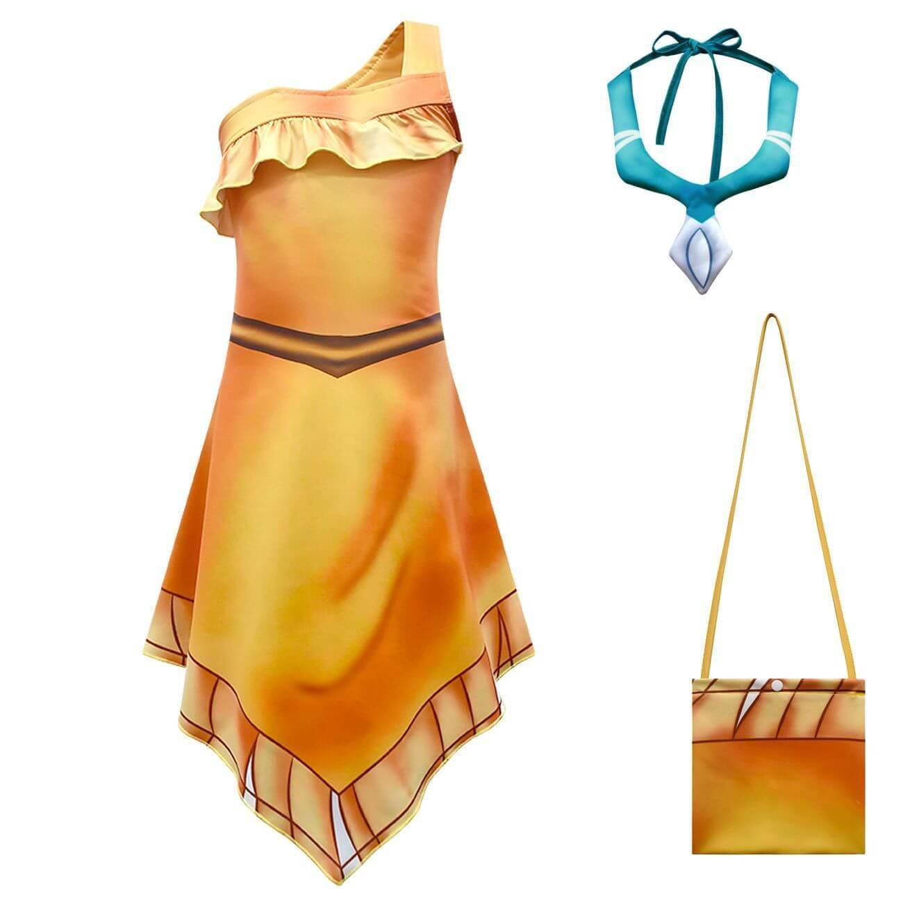 Pocahontas costume for girls Irregular dress Native American Kids Costume - Ecosfun