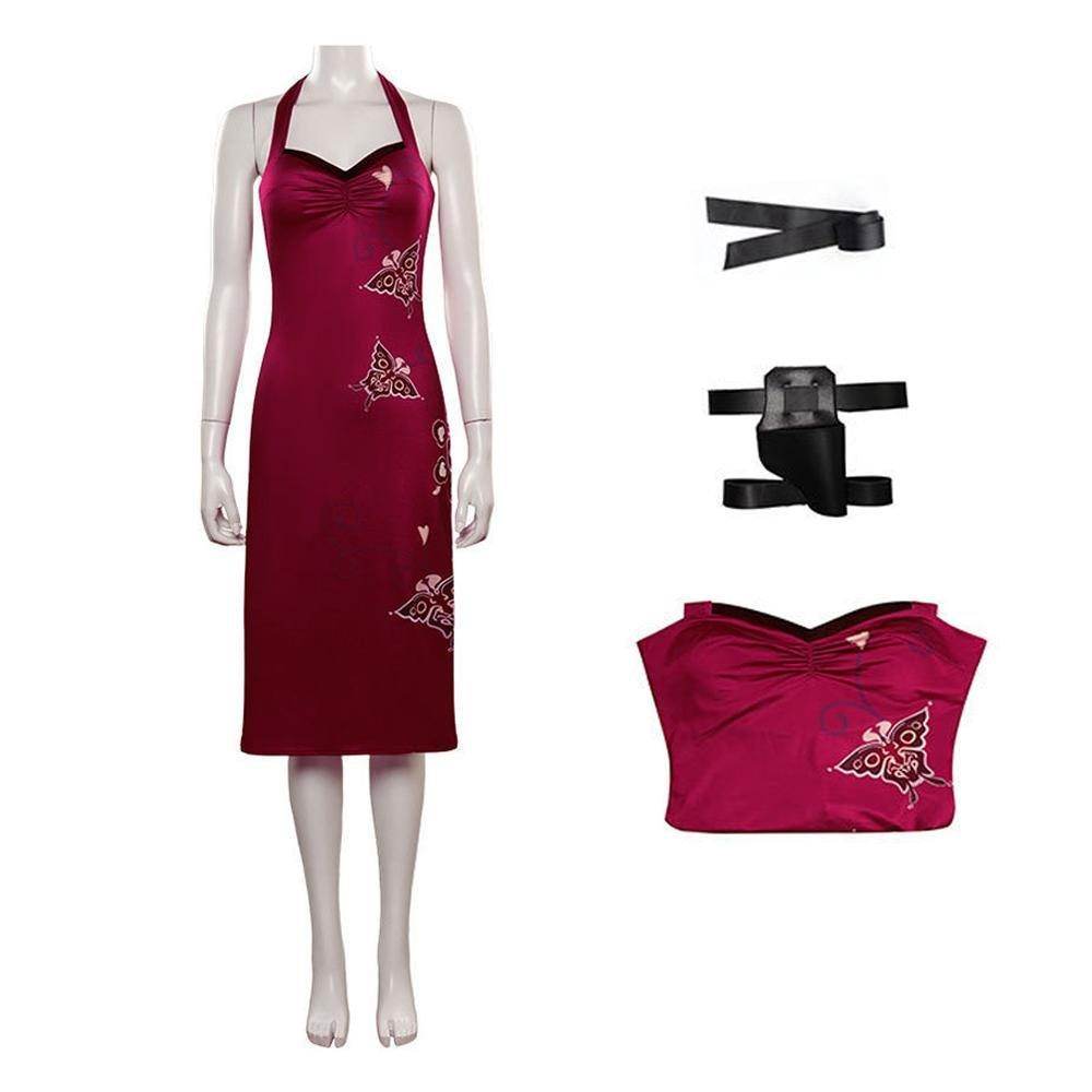 Resident Evil Ada Wong Lunar Costue Sleeveless cheongsam Slit Long Skirt - Ecosfun