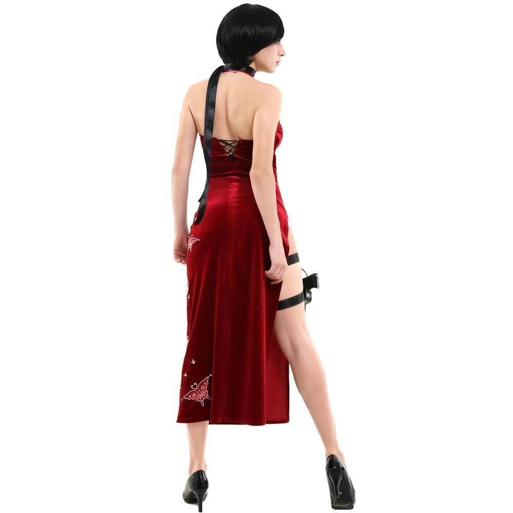 Resident Evil Ada Wong Lunar Costue Sleeveless cheongsam Slit Long Skirt - Ecosfun